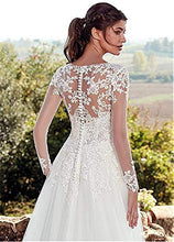 FTFTO Accessori per la casa Abiti Eleganti e semplici Abito alla Moda con Scollo a V Tulle Appliques in Pizzo Abito Elegante Abito da Sposa Romantico Bianco 18W