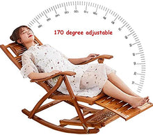 Sedia Lounge Sedia Regolabile Chaise Reclinabile Bamboo Sedia a Dondolo Pieghevole Pieghevole Sedia a Sdraio Portatile per Giardino Prato a Sdraio Backyard