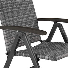 TecTake 800721 Poltrona da Giardino per Rilassarsi, Regolabile a 5 Altezze, Polyrattan, 68 x 58 x 107,5 cm -Disponibile in Diversi Colori (Grigio | No. 403234)
