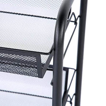 BLWX LY Scaffalatura a 3 Piani con mensole in Mesh con Ruote Cucina Carrello in Metallo Parrucchiere Portaoggetti Soggiorno Organizzazione Bagno Nero