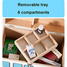 YLX Cassetta Medicinali Bambini Decorativa in Legno Portatile Grande capacità,Simpatico Cartone Animato Forma Ambulanza Doppio Strato Scatola Medicine Uso Domestico,Chiusura Sicurezza,Pesa Circa 2 kg
