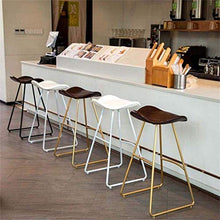 LWW Sgabelli, in pelle marrone cucina presiede i piedini in metallo per colazione Contatore e Casa Sgabello arte del ferro individuale pranzo Angolo Altezza moderne imbottite Schienali,Seatheight80cm