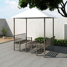 BBZZ - Padiglione da giardino con tavolo e panchine, gazebo da giardino, 2,5 x 1,5 x 2,4 m