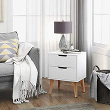 SUFUBAI Comodini Set di 2 Comodini Moderno Comodino con Cassetto Comodino con Gambe in Legno Solido per Camera da Letto Soggiorno