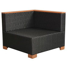 Chloe rossetti Garden lounge set 16 pezzi in rattan sintetico Polywood/WPC top nero piano in Polywood