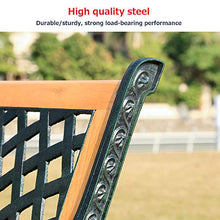 Panchine per Terrazze Giardino Esterno, Panche Lounge Resistenti alle Intemperie con Struttura in Ghisa e Massello Anticorrosivo, Panchina Cortile con Braccioli Schienale, Panche Decorative Portico