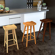 GYPPG Sgabelli Bar in Legno Sedia con poggiapiedi Sgabello Alto in Legno di Pino Ecologico Sedie Pranzo ergonomiche con Seduta Quadrata- 45/65 / 75cm Altezza Pub- Colore Legno