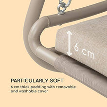 blumfeldt Garden Grove - Sdraio a Dondolo da Giardino, Telaio in Acciaio Rivestito a Polveri, Superficie con Rivestimento Rimovibile e Lavabile, Imbottitura Spessa 6 cm, Beige
