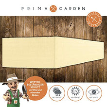 PRIMA GARDEN Balcone Privacy e Protezione dal Vento 500 x 90 cm | Resistente alle intemperie e ai Raggi UV, Idrorepellente e Resistente agli Strappi | Opaco, con Cordino di 12 m (Bianco Sporco)