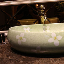 Lavabo da appoggio per lavabo da bagno in ceramica Lavabo da appoggio ovale in ceramica (59x40x19cm) Lavandini bagno