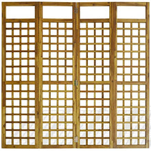 BIGTO - Paravento pieghevole in legno di acacia massiccio, 4 pannelli, 160 x 170 cm