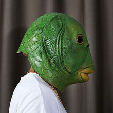 Rongchuang Copricapo di Pesce Bocca Verde Copricapo Animale Realistico, Copertura Facciale in Lattice Non Tossico Sicuro Divertente Festa di Halloween Oggetti di Scena Cospaly