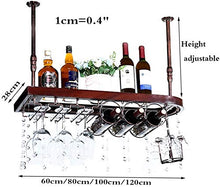 Classico Hanging Wine Holder soffitto Hanging Wine Bottle Holder Altezza regolabile supporto di vetro di vino di legno Builtin trasparente Bottiglia Acrilico Organizzatore e Calici sci specialmente ad