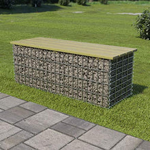 FAMIROSA Panchina Gabbione 120 cm in Acciaio Zincato e Legno di Pino