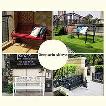 Panca da esterno in metallo da 50 pollici con panchina in metallo, Panca da balcone in ghisa con braccioli e schienale, Sedie da giardino per la casa resistenti alle intemperie per portici da giardi