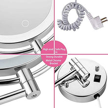 MRJ Specchio Trucco con Ingrandimento 5X/1X Specchio Parete LED Specchio Estensibile da Bagno Rotazione a 360° Ideale per Bagno Hotel Spa, EU Plug