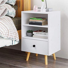 XUSHEN-HU comodino da comodino in stile retrò con 1 cassetto, cassetto, comodino moderno con cassetto, colore bianco, dimensioni: 40 x 30 x 61,2 cm