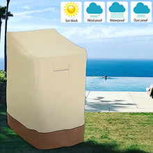 Coprisedia Impilabile Impermeabile E Reclinabile 420D Oxford, Copertura Per Sedie Da Giardino/Balcone, Proteggere La Sedia Da Vento / Raggi Uv / Polvere / Foglie, 114*85*65cm, Beige+Marrone