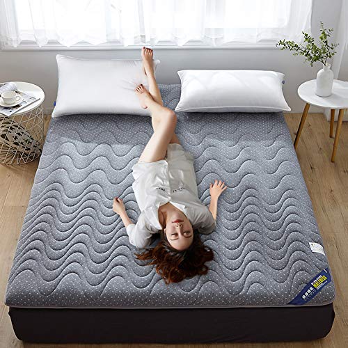 Nileco Pieghevole Materassino Trapuntato, Tatami Tappetino Addensare Coprimaterasso Dormitorio per Studenti Home Floor Traspirabilità Materasso Trapuntato-Grigio 90x200cm(35x79inch)