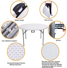 CYBDM - Tavolo pieghevole rotondo con cavalletto pieghevole, 122 cm, per feste, catering, barbecue, giardino