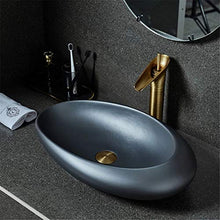 Bagno Lavello Ceramica Arte a Forma di Uovo di Anatra Lavandino retrò Domestico Bagno Lavabo da Appoggio Facile da Pulire E a Prova di Schizzi