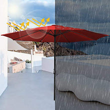 Hengda 300 cm Ombrellone Parasole Protezione Solare UV30+ Struttura in Acciaio con manovella 38 mm Parasole da Esterno Ombrello da Spiaggia Bar Giardino Mare Piscina-Rosso