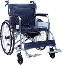 Sedia A Rotelle Pieghevole - Sedia da Trasporto Leggera con Bracciolo Ergonomico E Vasino, Anziani Disabili A