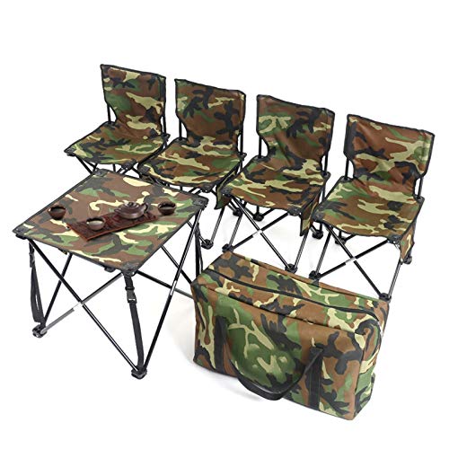 Set Tavolo e Sedia da Esterno Set a Cinque Pezzi di tavoli e sedie Portatili per Tour autonomi, tavoli da Picnic all'aperto e sedie, tavoli da Picnic e da Pesca e sedie