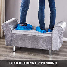 SLINGDA Banco di Stoccaggio Rivestito in Velluto con Braccia,Moderna Letto Panchina Settee,Sgabello A Zaino in Velluto,Scarpe Panca,per La Camera da Letto del Soggiorno Nero 100x40x40cm(39x16x16inch)