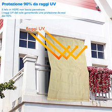 BAKAJI Tenda da Sole Telo Parasole in HDPE Resistente Protezione UV 90% per Balcone e Veranda con Anelli di Aggancio Beige (280 x 295 cm)