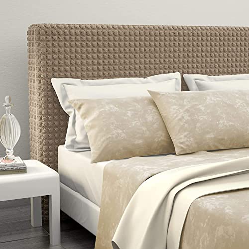 Alfionapoli Copertura per Testiera per Letto Matrimoniale estensibile fino a 200cm (Tortora)