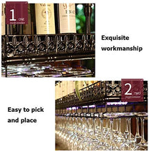 DJSMjbj Stemware Rack in metallo da parete per bottiglie di vino, supporto da appendere a soffitto per bottiglie di vino, facile da installare (dimensioni: 120 x 35 cm)
