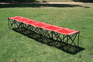 Sweat Pro Bench - Panca sportiva pieghevole a 6 posti, colore: Rosso