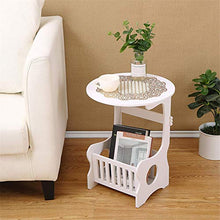 Comodino piccolo tavolino con cesto portaoggetti rotondo per computer portatile, comodino, divano letto, libreria, scaffale per casa, ufficio, soggiorno, comodino