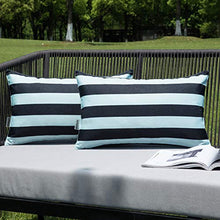 MIULEE Copricuscini 2 Pezzi a Lighe Federe per Cuscini Riutilizzato Soggiorno Interno Divano Giardino Impermeabile Classico Resistente Salotto 30x50 CM Blu Chiaro