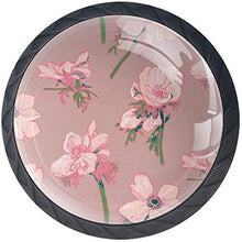 Fioritura floreale rosa Pomelli per Porta Set di 4 Pomelli per Mobili Manopole per Cassetti Cucina Armadio Vetro
