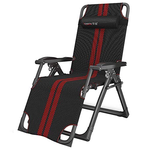 FACAZ Zero Gravity Sedia reclinabile Extra Larga, Sedia da Giardino Regolabile Sedia da Giardino Pieghevole Sedia da Giardino Portatile da Esterno (Colore: Senza Cuscini)
