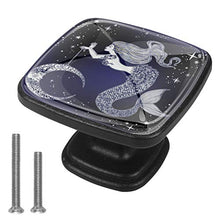 Sirena della luna Pomelli per Porta Set di 4 Pomelli per Mobili Manopole per Cassetti Cucina Armadio Vetro