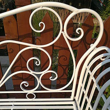 Panchina da giardino per terrazza Panchine da giardino per il tempo libero all'aperto, panchina a 2 posti in ghisa resistente alle intemperie e antiruggine, panchina decorativa retrò con schienale e