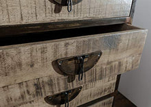 MASSIVMOEBEL24.DE Tokyo #203 Cassettiera in Legno di Mango e Ferro - Laccato/Marrone 67x40x114