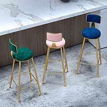 Sgabelli Sgabello Da Bar Nordico Ferro Art Schienale Alto Sgabello Rotondo Sedile In Velluto Sedia Da Pranzo Per Il Tempo Libero Bar Moda Semplice Sedia Da Pub Cafe Restaurant Counter (6 Colori)