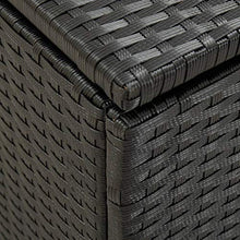 Tidyard Baule Cassapanca da Giardino Grande Impermeabile in Rattan, Contenitore da Esterno Multiuso, 100x50x50 cm Nero