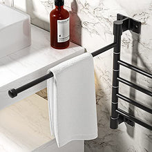 LIVIKEY Bagno Portasciugamani Girevole a 180°,5 Bar,Porta Asciugamani Space in Alluminio Autoadesivo,Nero