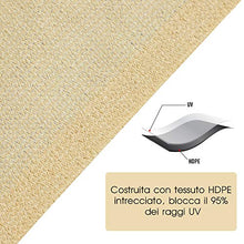 Outsunny Tenda Parasole Quadrata per Esterni in HDPE Impermeabile Traspirante, Protezione Raggi UV 95%, 360x360 cm