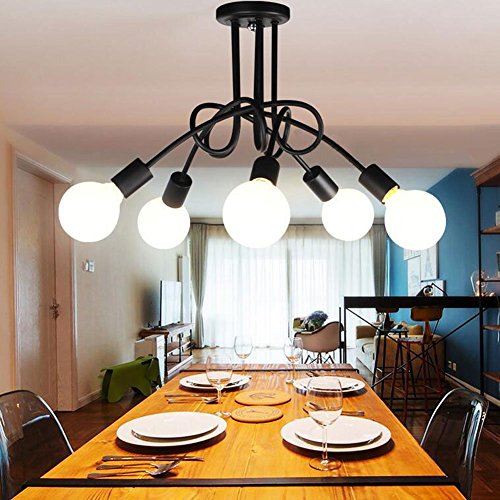 Edison Lampadario Antico Lampadario fai da te 5 Teste di Metallo Ferro Lampade D'epoca Industriale Lampada a Soffitto Luce del Pendente Fixture E27 Retro Industriale Dining Camera Hotel Illuminazione