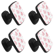 Home - Set di 4 pomelli quadrati per armadietti da cucina, credenze, mobili, mobili, cassetti, cassettiera, cassettiera, tiro con delfino dei cartoni animati con motivo a fiocco