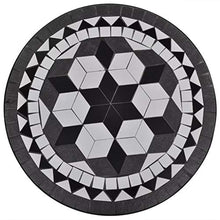 vidaXL Tavolino da Esterno con Mosaico Nero Bianco Rotondo Arredo Giardino