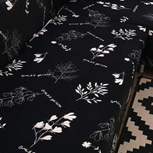 Copridivano Elasticizzato 1/2/3/4 posti, Fodera per Divano Antiscivolo con Elastico, Stampa Floreale(Eleganza Nero, Copridivano 2 posti 55-67In)