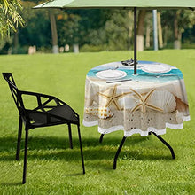 Tovaglia da spiaggia con buco per ombrellone, impermeabile, impermeabile, con cerniera, per tavolo da giardino, per barbecue, picnic, 152,4 cm