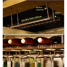 Wine Glass Rack Upside Down Home Europeo Bar Table Wine Rack Decorazione Creativa di Calice Rack Hanging Rack Bicchiere da Vino, Altezza Regolabile, soffitto scaffali Vino (Size : 120 * 30cm)